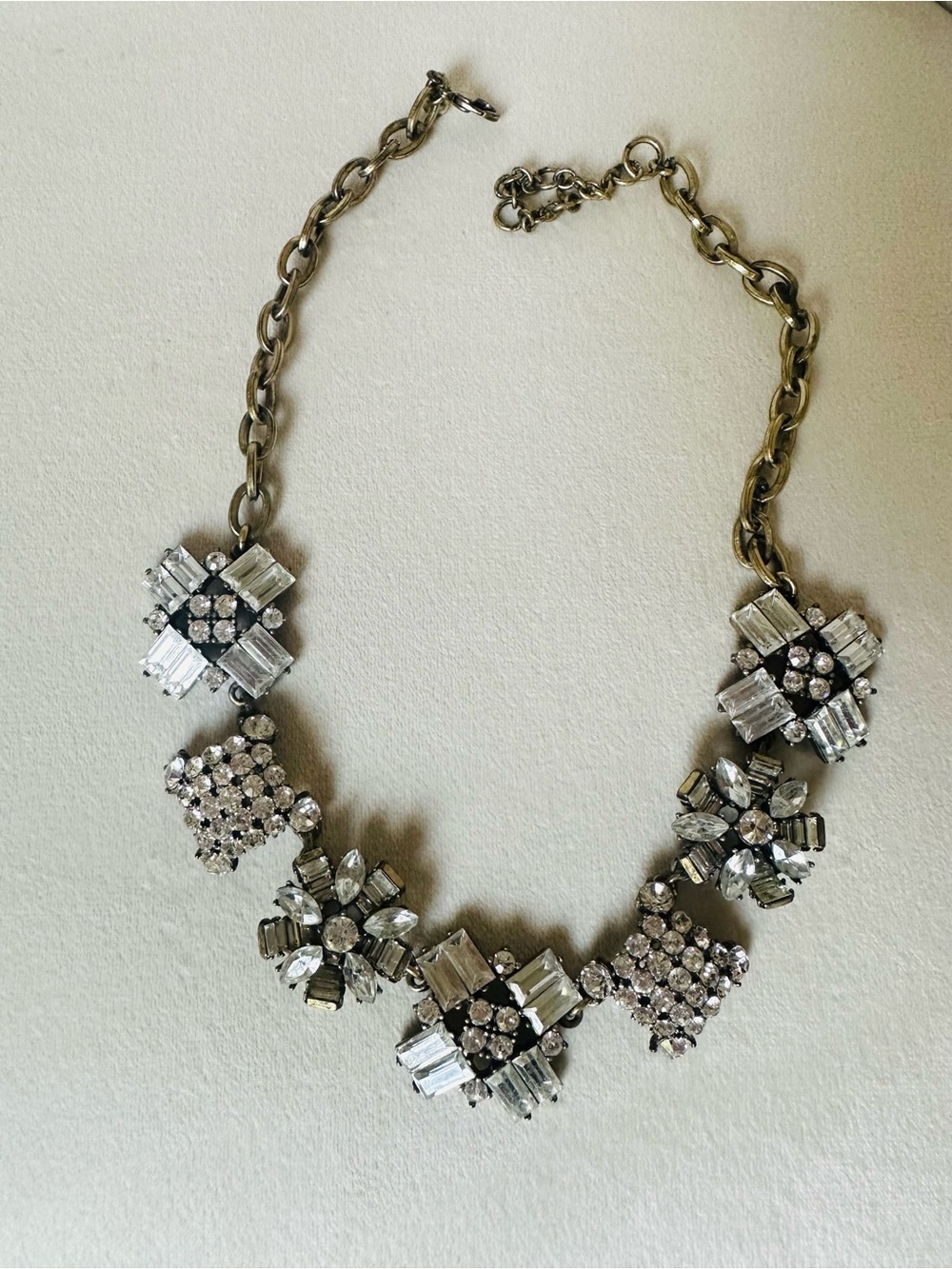 J. Crew Jeweled Cluster Necklace - Gold Tone